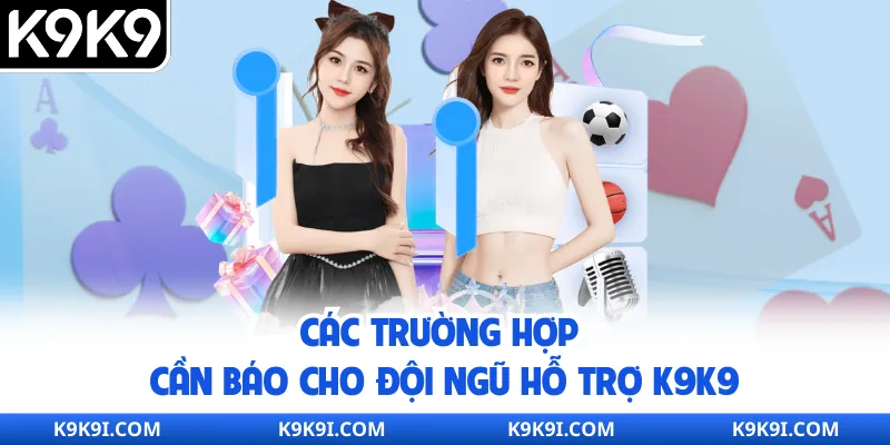 Các trường hợp cần báo cho đội ngũ hỗ trợ K9K9